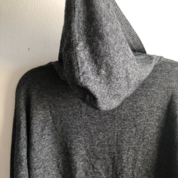 Marciano Sweater Hooded Grey Tunic Deep V Neck Sweater EUC L? (See Measurements) - Picture 9 of 11